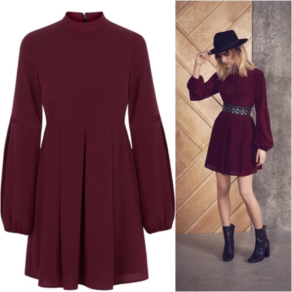 Warehouse Dresses & Skirts - Warehouse High Neck Babydoll Dress NWT